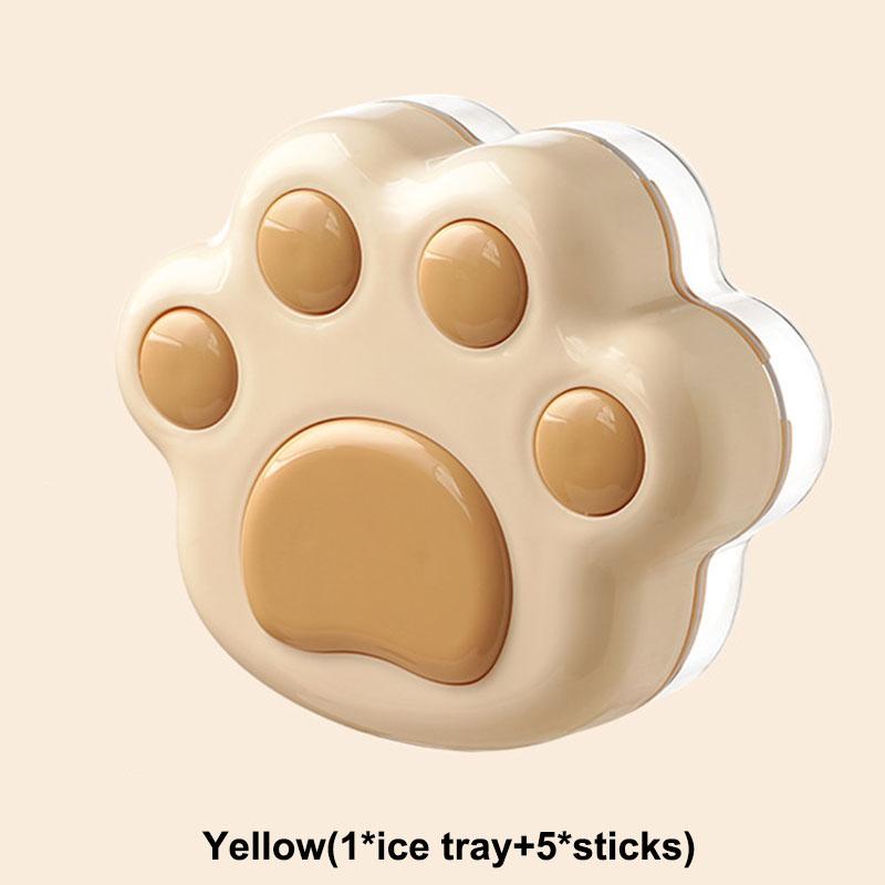 

Cat S Paw Ice Making Box Kids Baby Cute Shapes Silicone Mini Popsicle Molds Reusable Ice Cream Mold Popsicle Maker Homemade Set жовтий