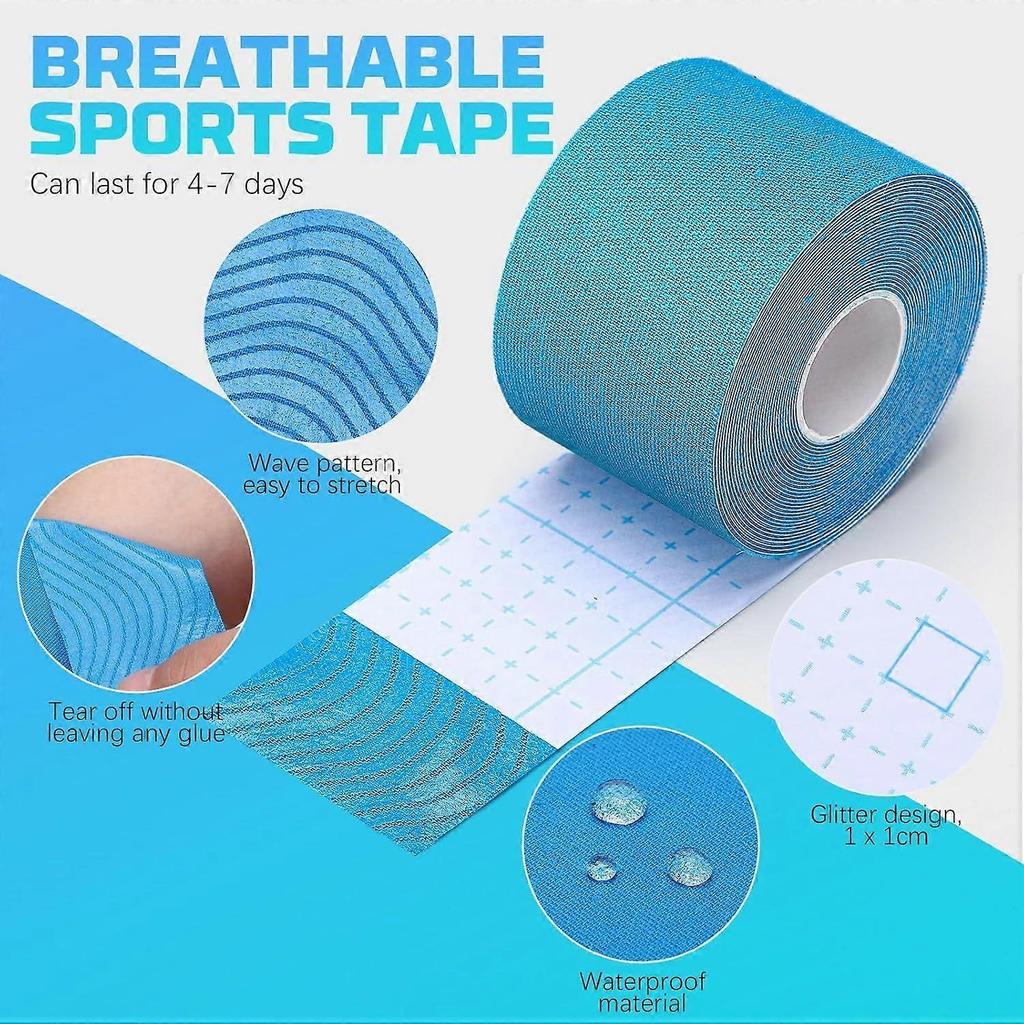Roll Athletic Tape, 3 Colors, 2 Inches X 16.4 Feet, Uncut Athletic Tape with Scissors, Elastic Athletic Tape, Waterproof Knee Tape for Ankle Wri