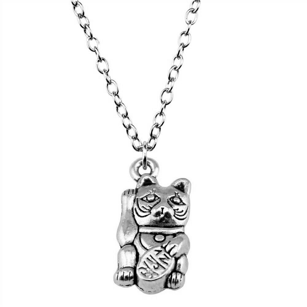 Cat Charm Necklace Cute Animal Pendant For Lovers Minimalist Pet Jewelry Gift 43cm Chain