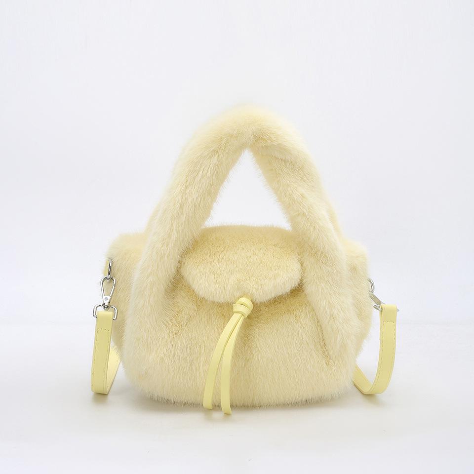 Herbst/Winter 2025 Vielseitige Plüsch-Crossbody-Bucket-Bag