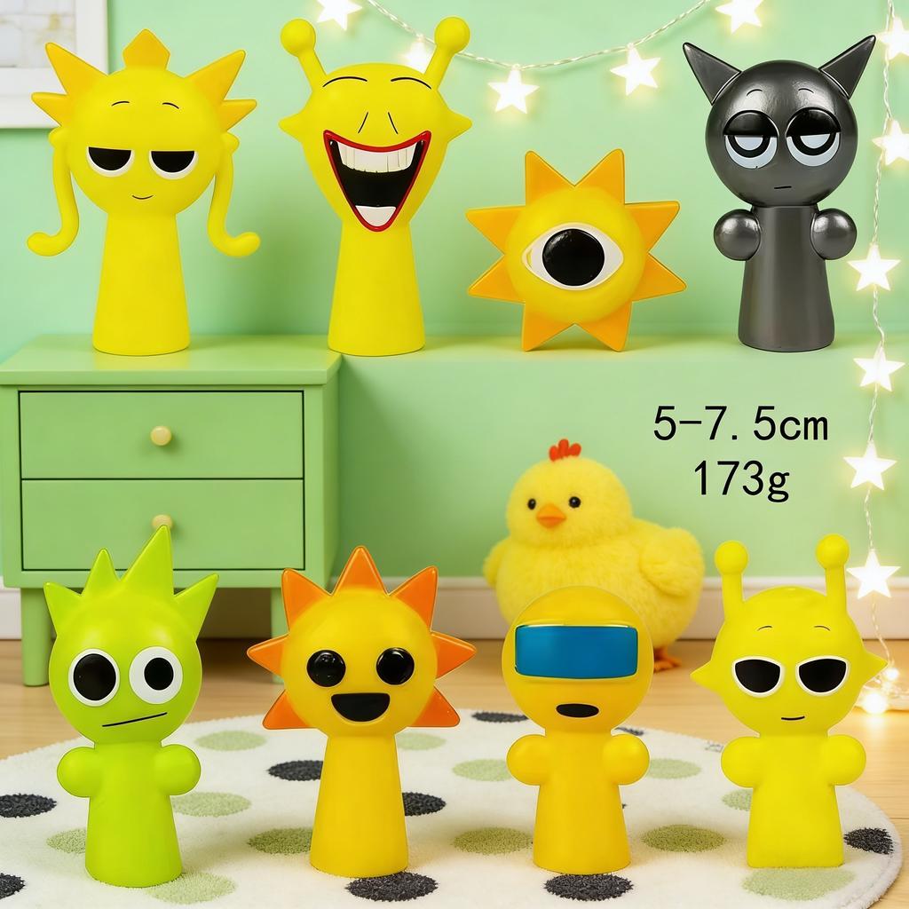 Clearance  Rhythm Box Spronki Handmade Doll Game Peripheral Model Ornament Set of 8 Fun and Beautiful