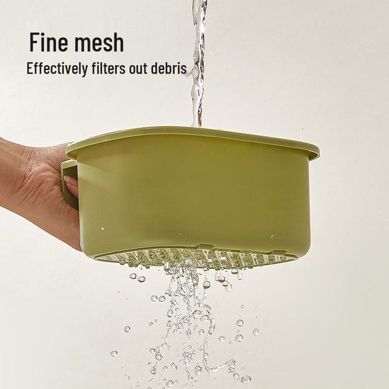 Press-Typed Kitchen Sink Strainer with Hanging Basket for Vegetable Washing and Anti-Clogging