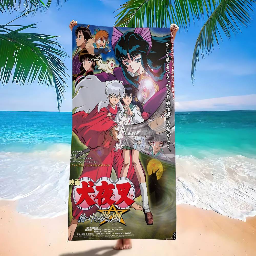 Anime I-Inuyasha Vintage Microfiber Printed Beach Towel Mountain Climbing Yoga Beach Swimming Running Absorbent Soft Towel