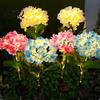 Solar Powered Patio Decor Fairy Hydrangea Lights Garden Stake Waterproof LED Flower Light Lights Colorful Outdoor Lamp for Lawn Pathway