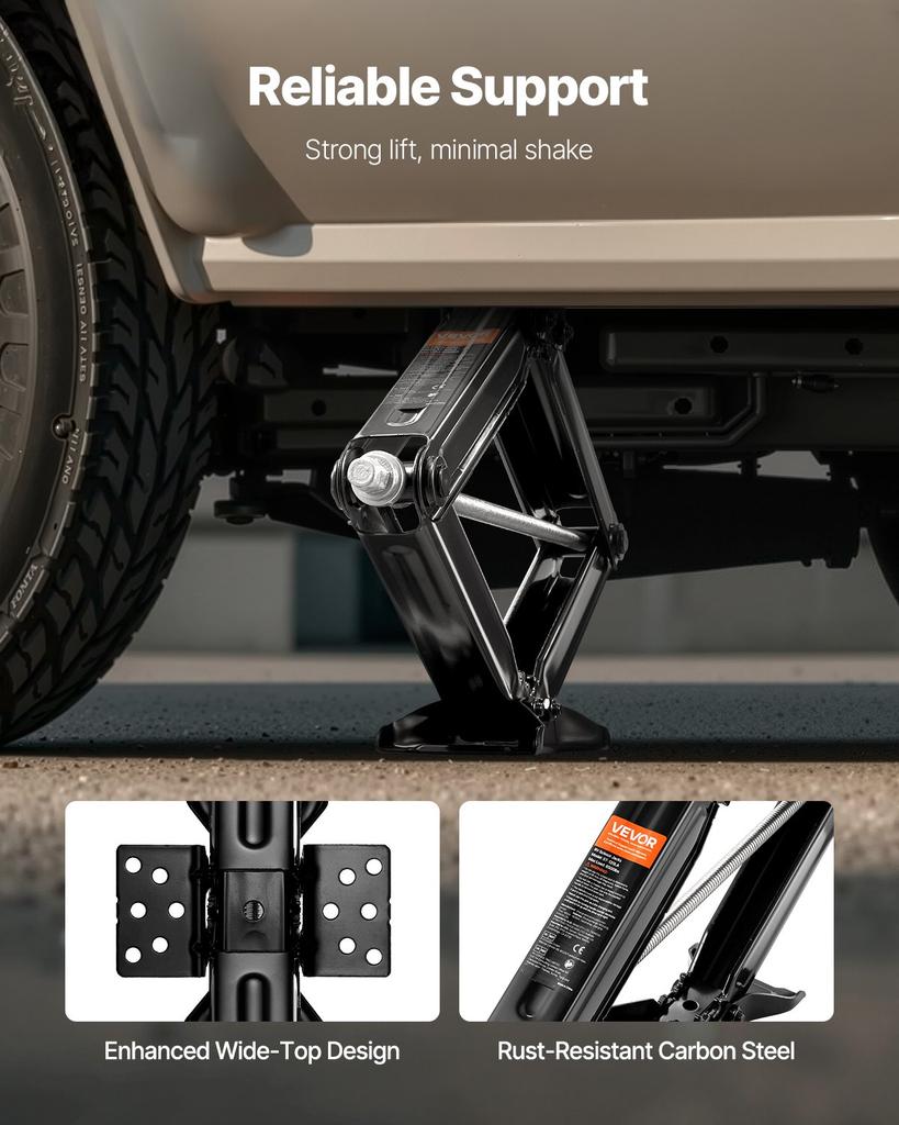 VEVOR 5000 Lbs RV Scissor Jacks, 4-23.4 In RV Stabilizer Leveling Scissor Jacks, Set of 4, Heavy Duty Stabilizer Jack with Crank Handle