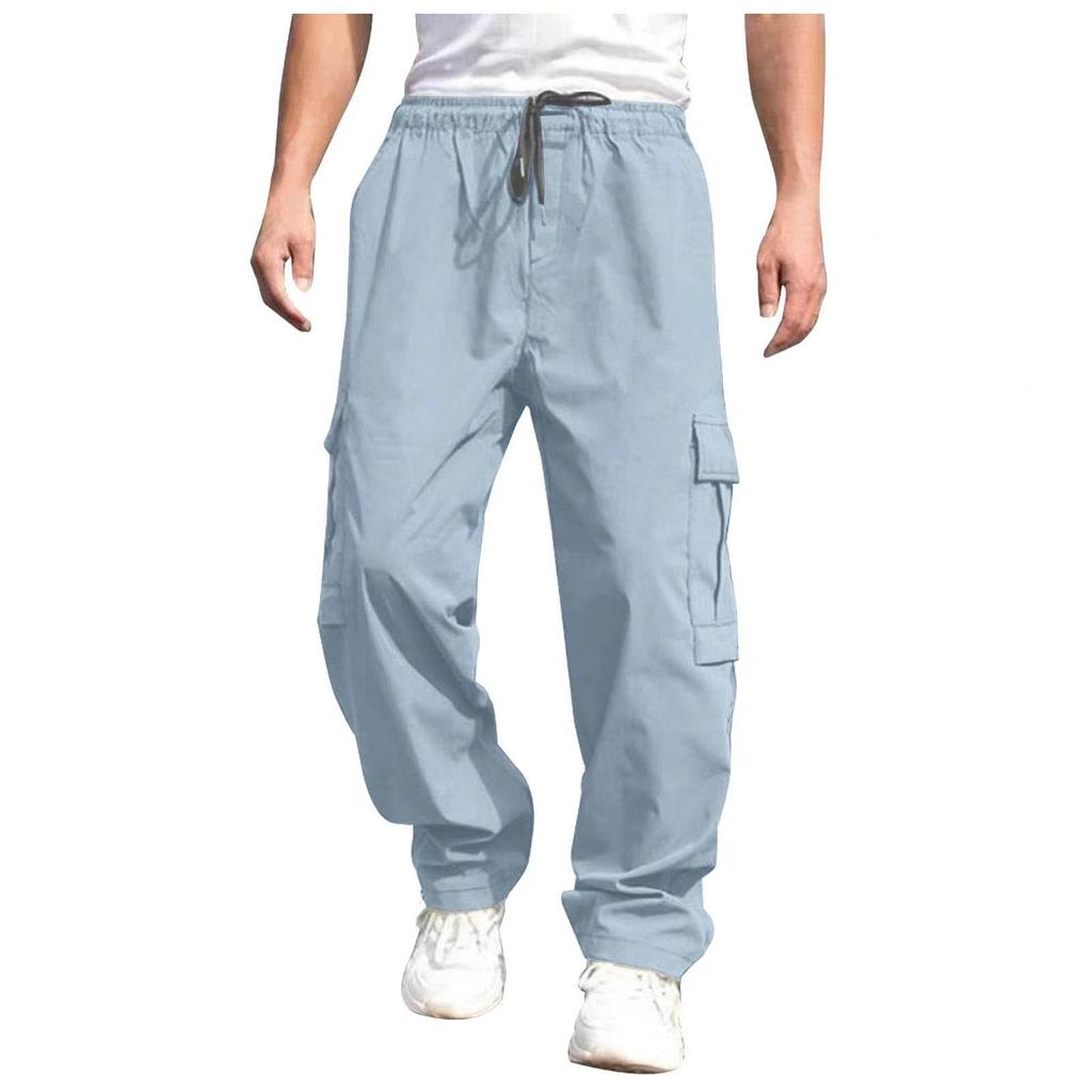 Summer 2023 Men's Loose Straight-Leg Cargo Pants - European and American Style