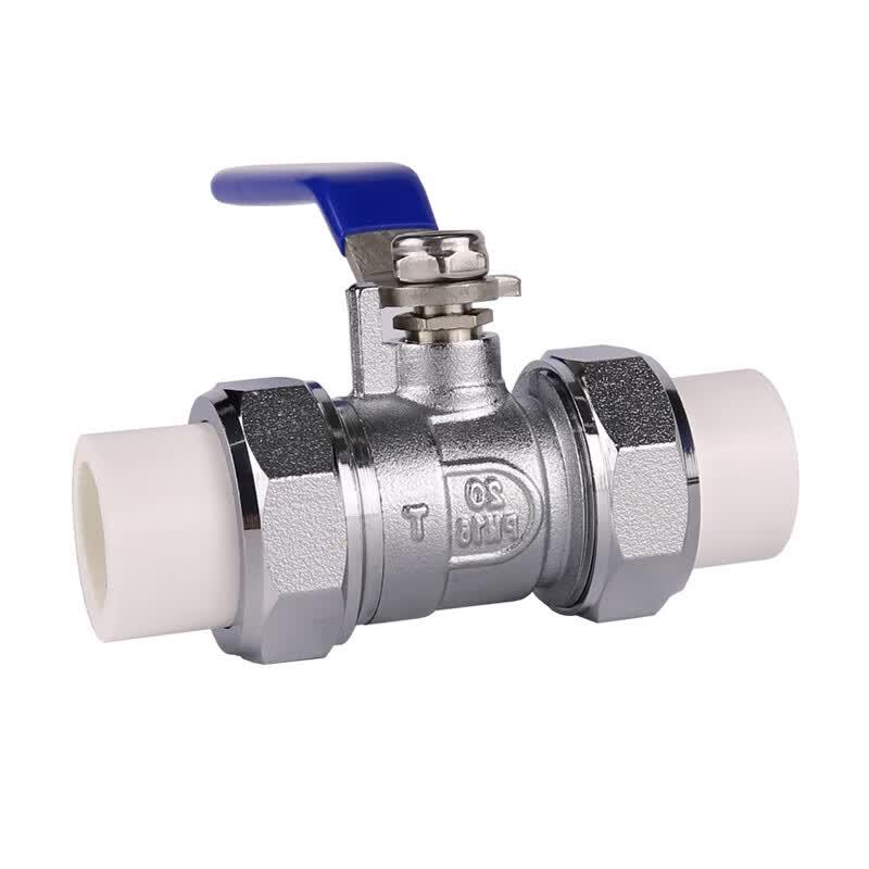 PPR Double Union Hot Melt Brass Ball Valve