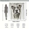 1Pc "Pit Bull Shower Peeker" Bathroom Curtain - Grayscale Pit Bull With Wide Eyes, Humorous "Are You Pooping?" Text, Durable