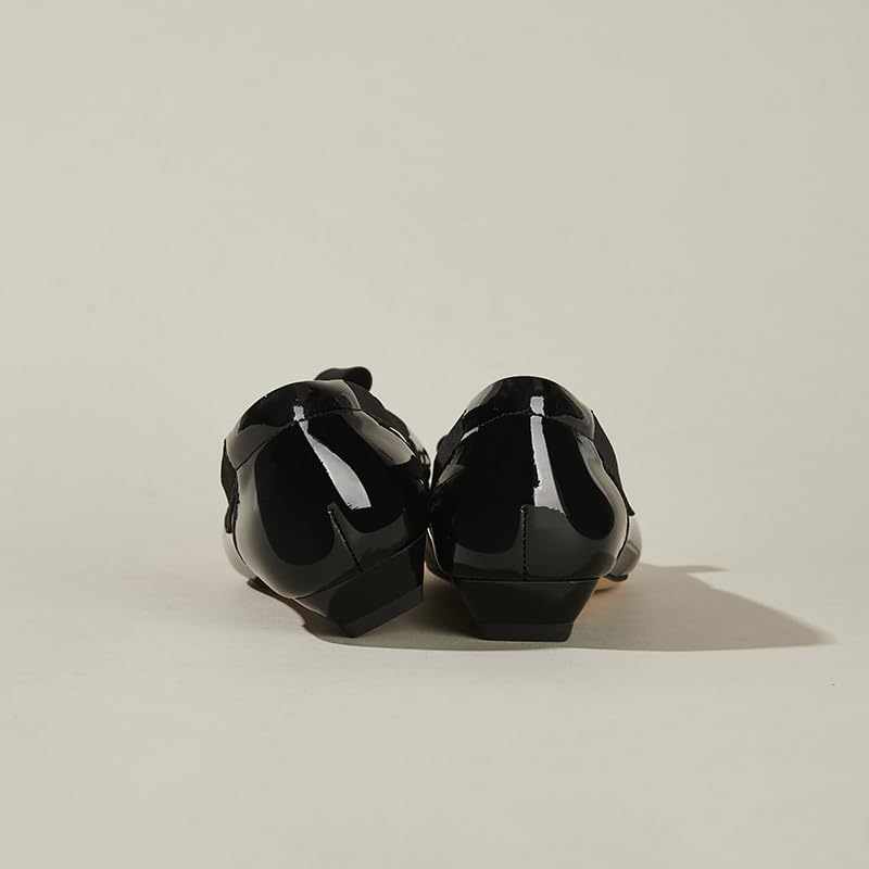 Dafoni Bekväma Lågklackade Ballerinaskor med 2 cm Spetsig Tå och Band Perfekta för och Dejter Damklack, Tå, Detalj, Pendling, Skola,