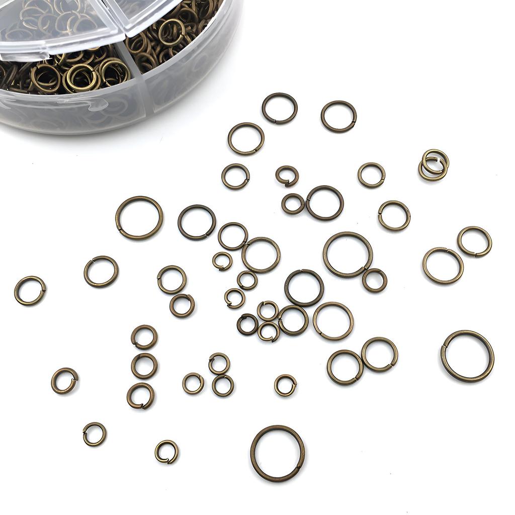 Mehrfarbiges Eisen Biegeringe Set - 6 Fächer mit Öffner für DIY Schmuck