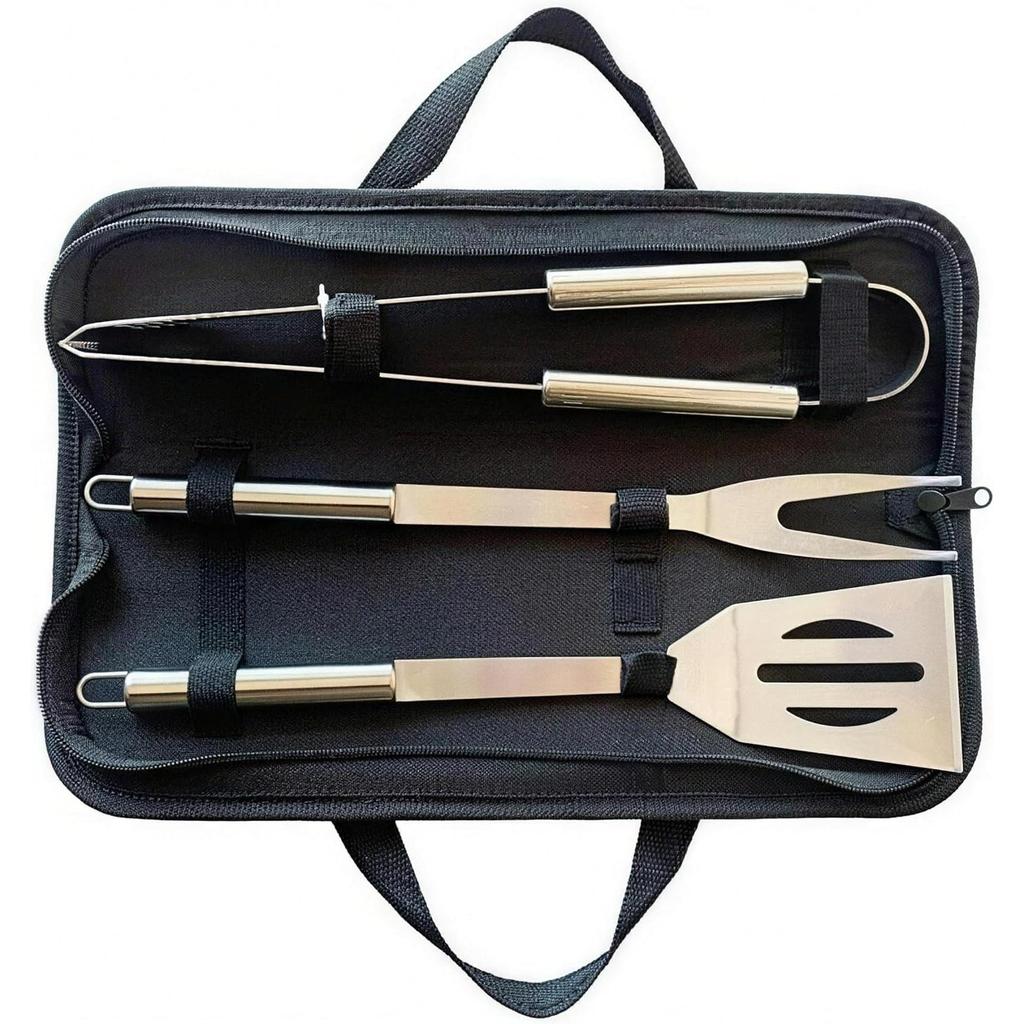 BBQ Grilling Tools Set - Stainless Steel Grilling Accessories with Free Portable Bag.