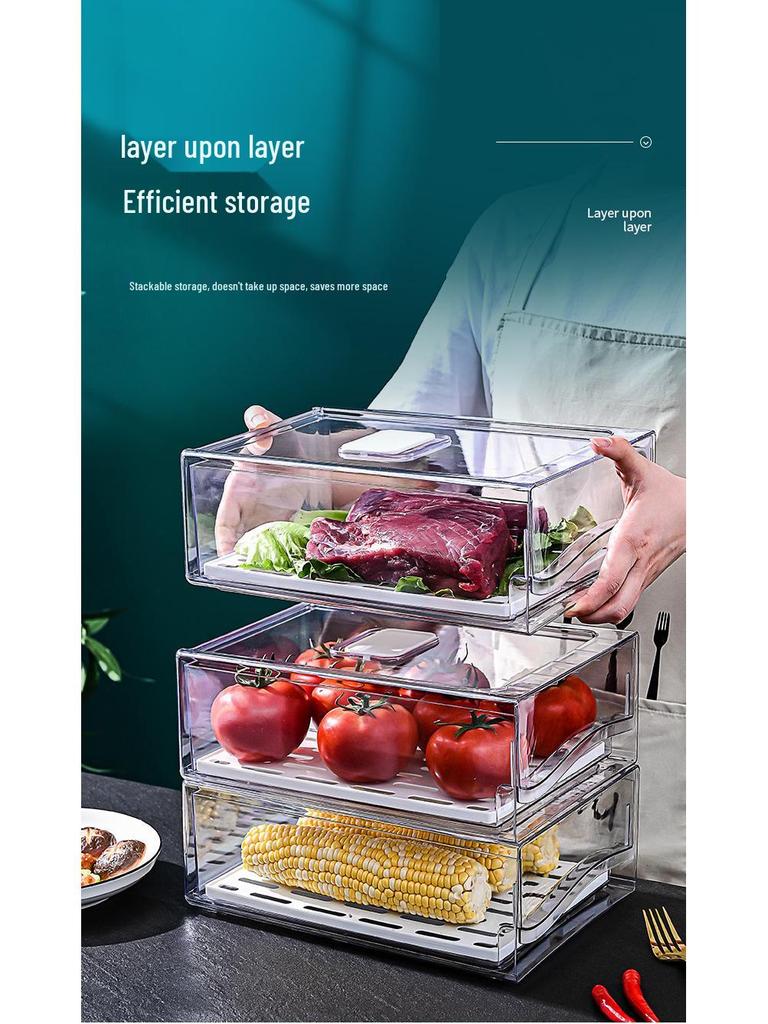 Eieren & Vlees Koelkast Lade Organizer: Vershoudopbergdoos voor de keuken.