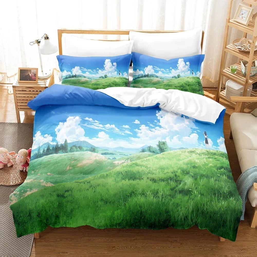 Comforter 3D Printed Akebis Sailor Uniform Bedding Set Anime Double Twin Full Queen King Adult Kids Bedclothes
