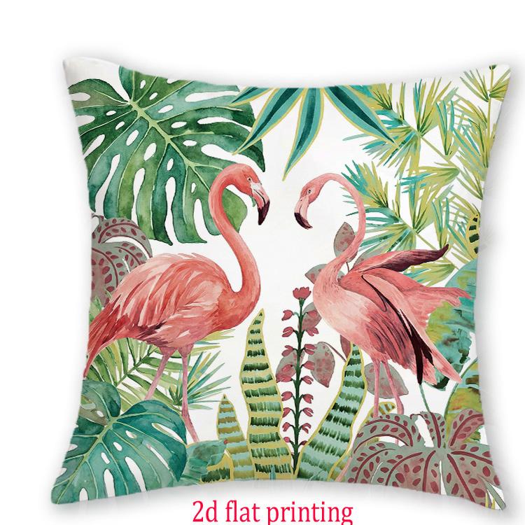 1/4pcs Tropical Flamingo Palm Leaf Watercolor Throw Pillow Covers Decorative Jungle Botanical Cushion Cases for Home