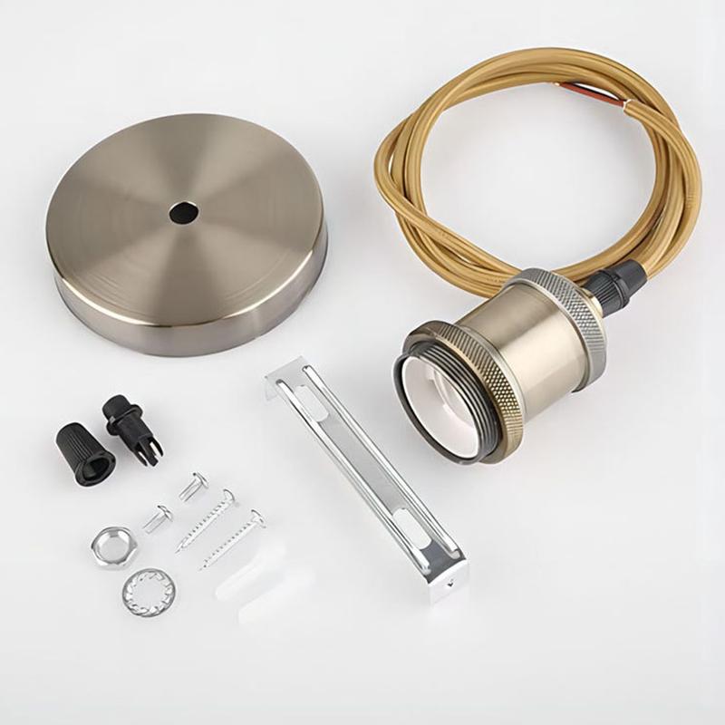 Inline Badge Ceiling Lamp Holder Aluminum E27 Lamp Holder Set Single Lamp Holder 1M Cord Vintage Style Lamp Holder For Mall