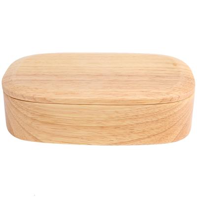 Wooden Lunch Box Food Storage Container School Picnic Square Bento Box
