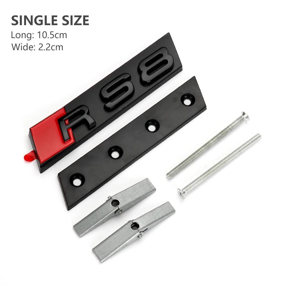 RS3 4 RS5 6 RS7 8 SQ3 SQ5 SQ8 front grille emblem with screw for 22 RS4 SQ7 sport refit grill logo car stickers front label