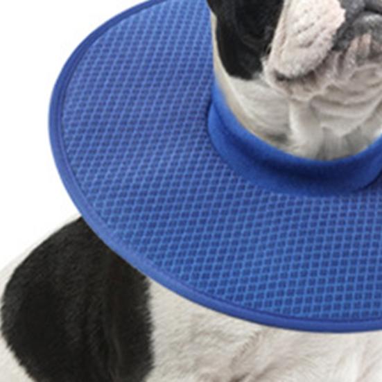 Coleira para animais de estimação macia, confortável, anti-lambedura, anti-mordida, fria, absorvente, ajustável, respirável, malha, coleira de recuperação para cães para cura pós-cirúrgica