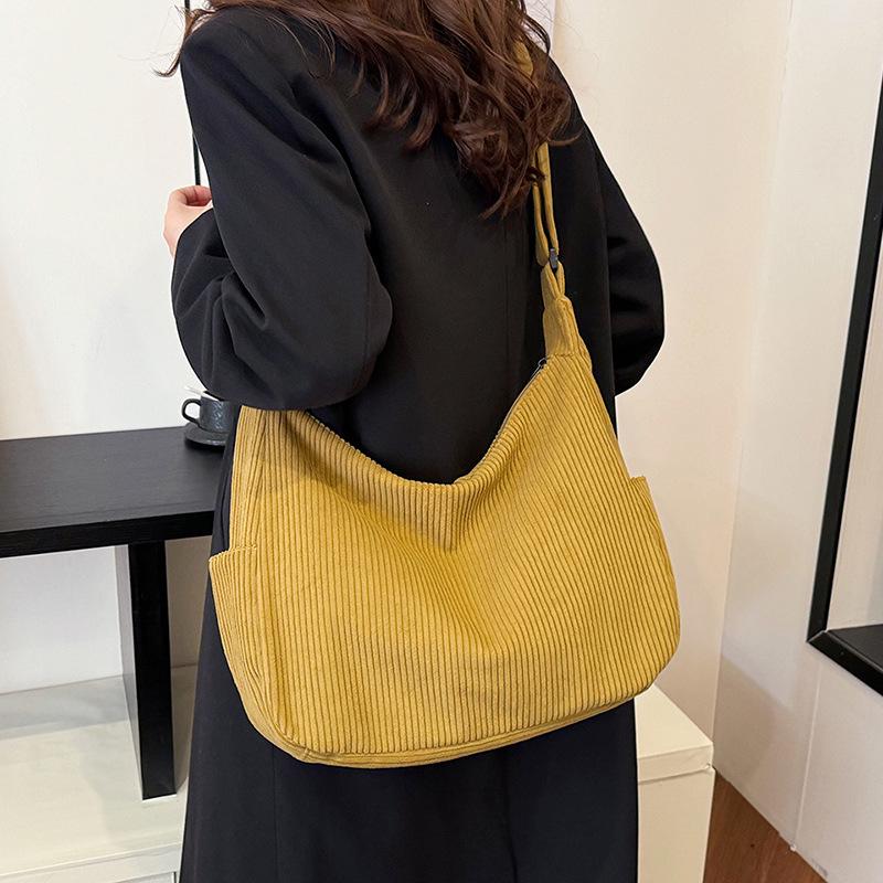 2024 Στυλ Harajuku Y2K Κορδούρα Τσάντα Ώμου Μεγάλης Χωρητικότητας - Ρετρό Φθινοπωρινή/Χειμερινή Καθημερινή Τσάντα Αγορών