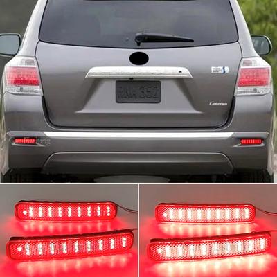 1 Set LED Rear Bumper Reflector Brake Light Stop Lamp Warning Fog Light Car Accessories For Toyota Highlander 2011 2012 2013