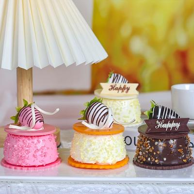 Simulation Cake Model Realistic Chocolate Cake Artificial Mousse Cake Dessert Fake Food Decoration Photography Pro Table Decor