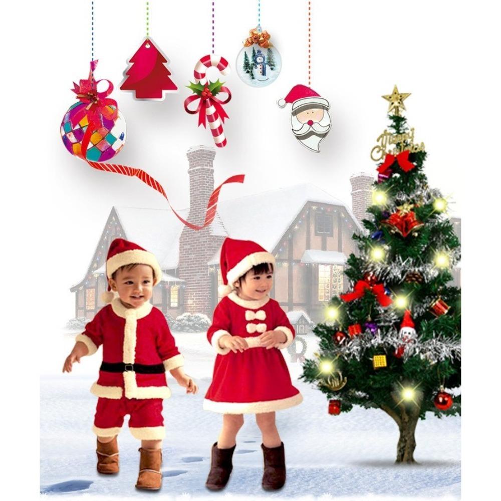 Santa Claus Christmas Baby Clothes New Year Toddler Girl Dress Set  Infant Winter Outwear