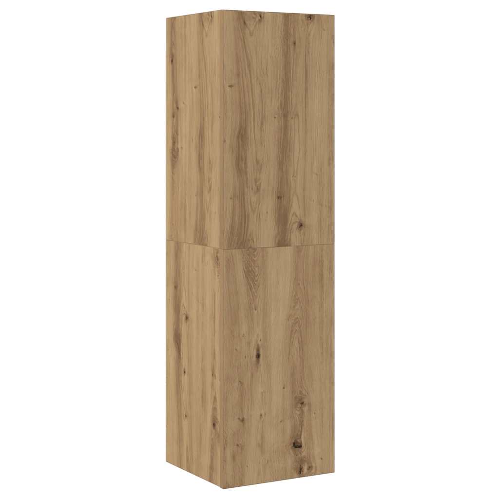 5 Piece Wall Mounted TV Cabinet Set Artisan Oak Finish Engineered Wood