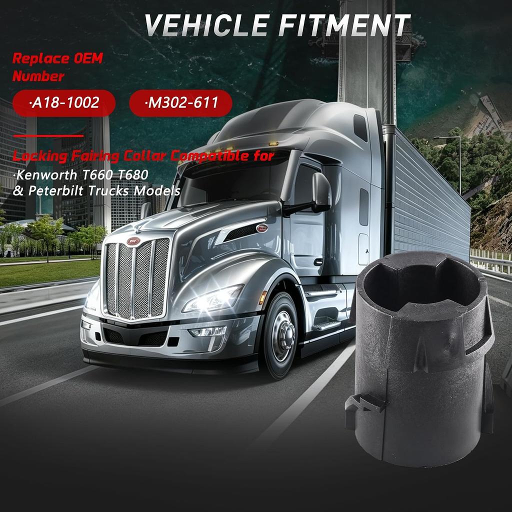 Fairing Latch Collar Trim Cover for Kenworth T660 T680 & Peterbilt Trucks, OEM Color Match, high-Strength Composite stabilizer, UV-Resistant Impact