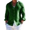 Men's Long Sleeve Linen Shirt Turn-Down Collar Shirt Business Casual Shirt Business Shirt Regular Fit  Shirt