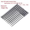 Hex Shank Hollow Torx Screwdriver Bits with Center Hole (Six-Point, 50mm, 75mm, 100mm, 150mm)