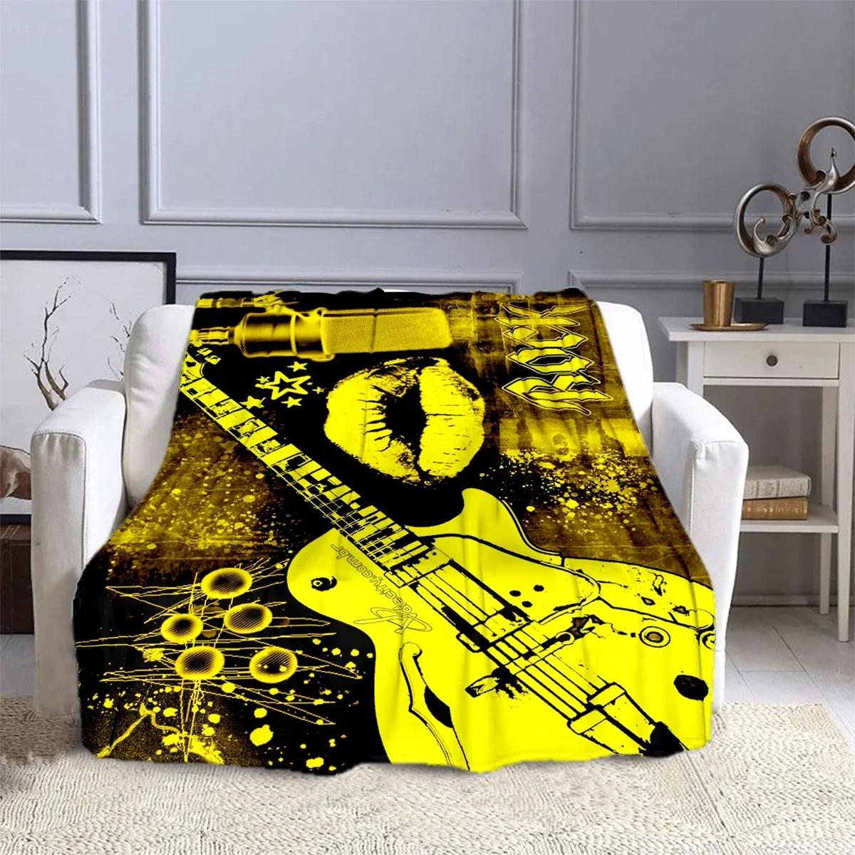 

Логотип группы Логотип музыкального рок-н-ролла Узор Одеяла Детское высококачественное фланелевое одеяло Мягкое удобное домашнее дорожное одеяло 30x40in