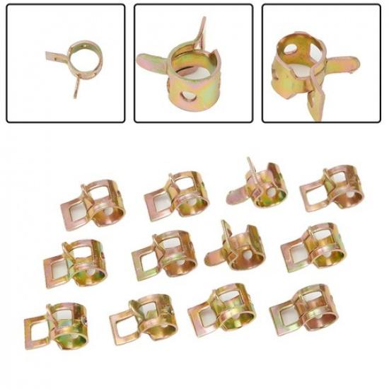 50pcs 1/4 6mm 65 Mn Spring Steel Clip Fuel Oil Line Silicone Vacuum Hose Clamp