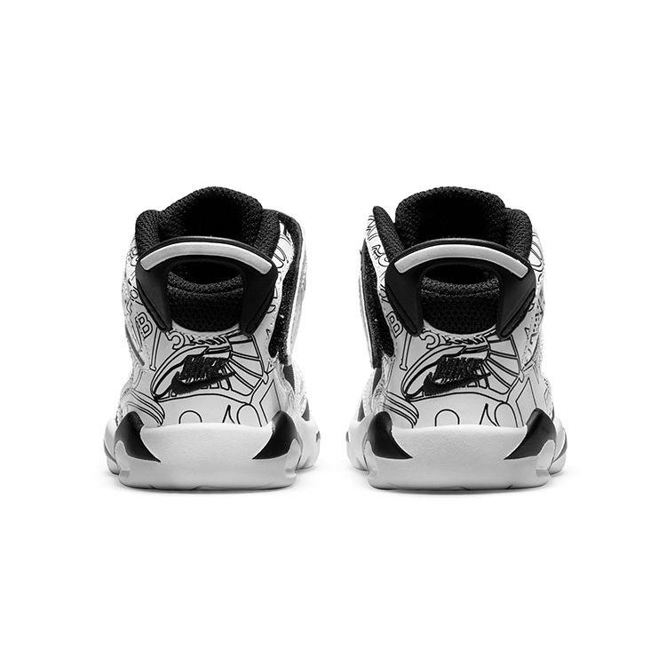 Jordan Toddler Air Jordan 6 Retro Little Flex SE DIY Black White DC4104-001