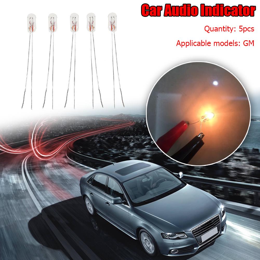 5 Stück T3 T4 T5 14V Universal Auto Audio Ganganzeige Glühbirne Armaturenbrett Instrumententafel Glühbirnen Bernstein Gelb Autozubehör
