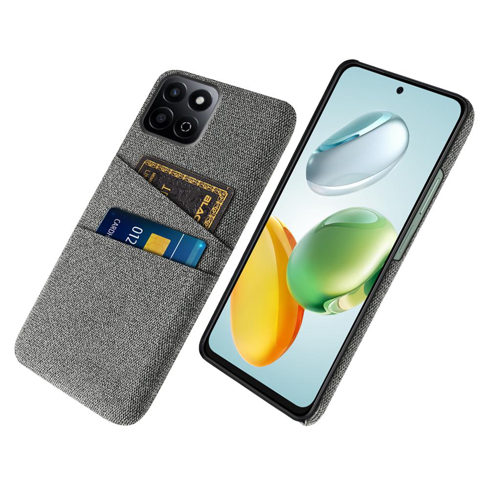 For Honor Play 60 Plus 5G Case Cloth+Hard PC Phone Cover with Dual Card Slots