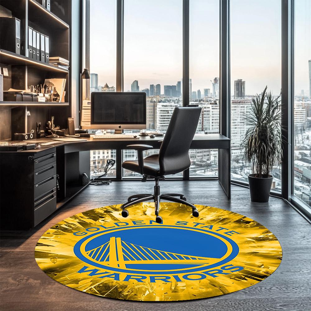 Warriors Printed Round Rug Carpet Chair Rug Area Rug Entryway Doormats,for Office Chair Living Room Bedroom Kitchen Room.