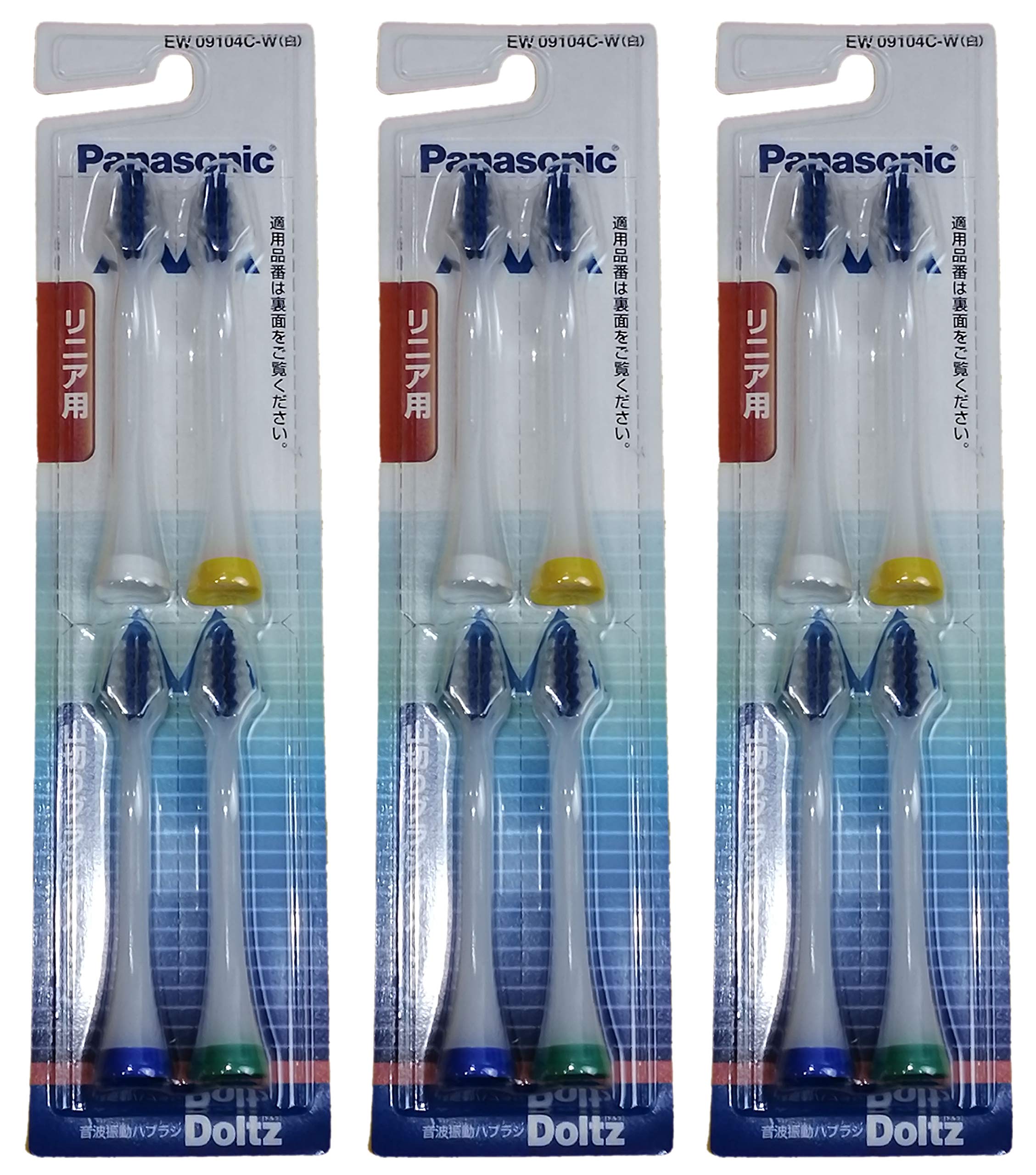 

Panasonic Replacement Brush Heads for Doltz Air x 3 packs brushes Conditioner, V-shaped, 4-pack (12 total), White, EW09104C-W-3p белый