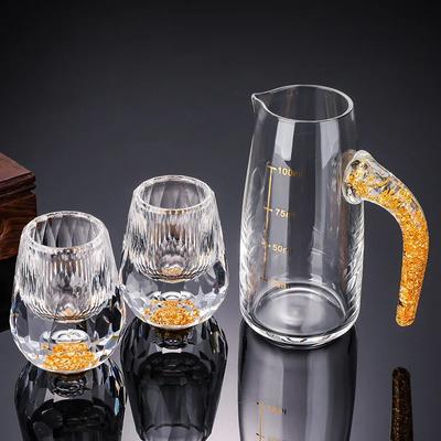 Gold Foil Small Wine Glass Wine Dispenser Baijiu Hotel Commercial High-end Crystal Reinforced Glass Foreign Wine Set Sober
