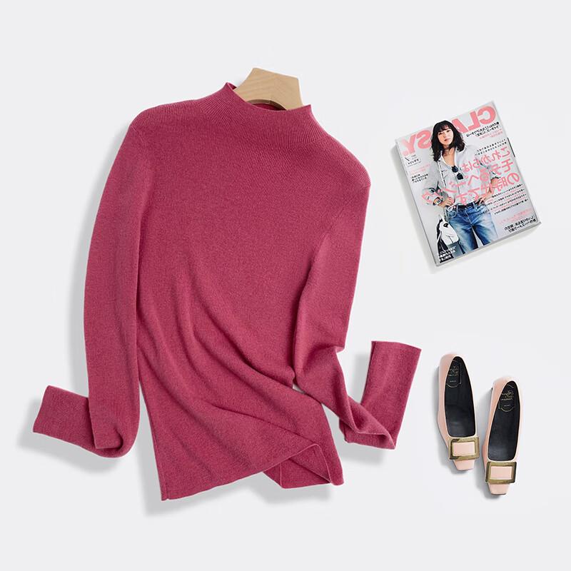 

Женский свитер из 100% чистой шерсти с полувысоким воротником L