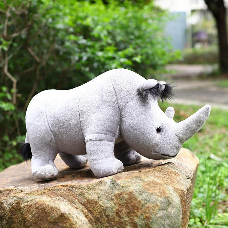 35 cm Rinoceronte di vita reale Peluche Rinoceronte africano realistico Animali selvatici Bambola Giocattoli per bambini Bambini Regalo di Natale Decorazione
