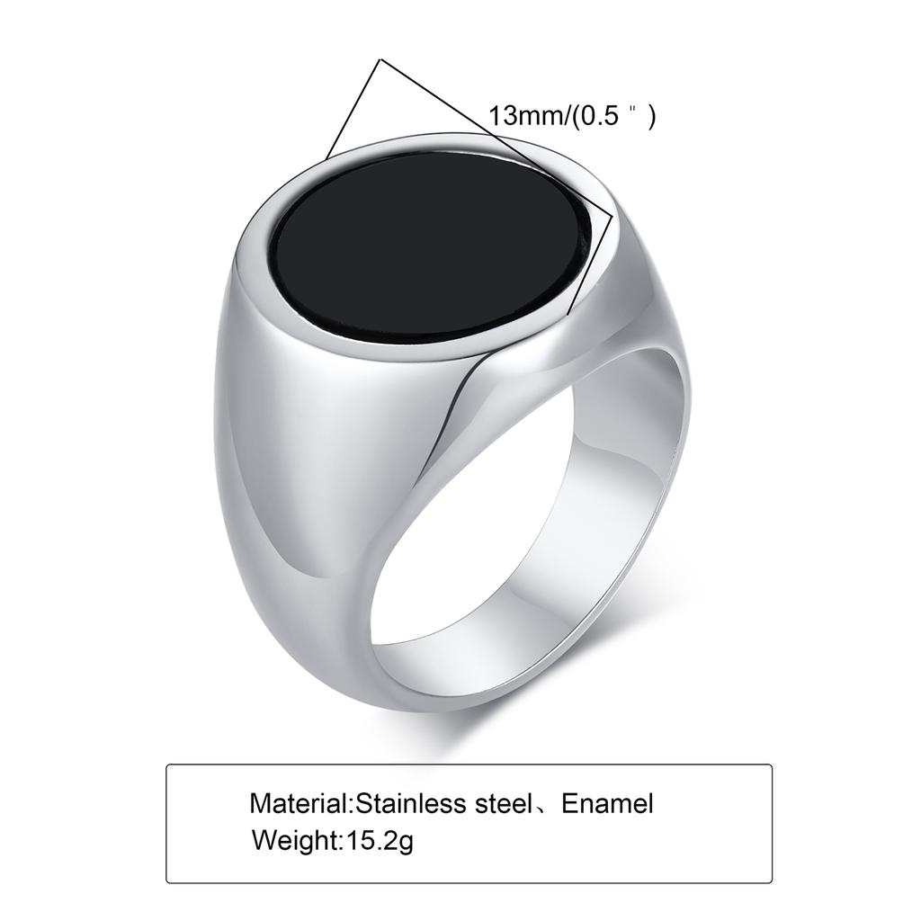 Vnox Stilfulde Firkantede Naturstens Seglringe til Mænd, Rustfrit Stål Metal Fingerring Festgave Smykker