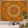 Aesthetic Boho Mandala Tapestry, Vintage Orange Floral Wall Hanging, Ethnic Bohemian Tapestry For Bedroom Living Room Dorm