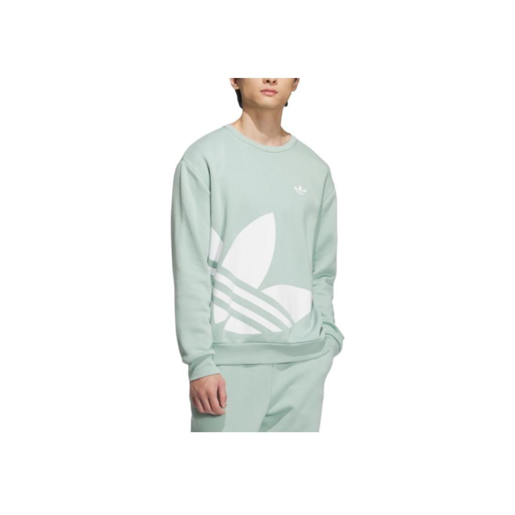 Adidas Originals Classic Series Sports Casual Crewneck Sweatshirt Unisex Sweatshirt Light-Green JL8385