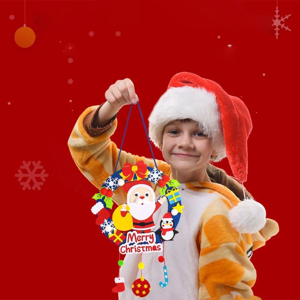 Creative Christmas Glow Wreath Children's Handmade Christmas Tree Decorations Christmas Pendants