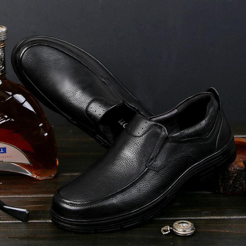 Newest High Quality Men'S Shoes 100% Genuine Leather Casual Shoes Men Luxury Dad Slip On Shoes Cow Leather Loafers Plus Size 36-46