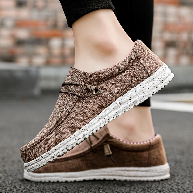 Slip-On-Loafer für Herren im europäischen und amerikanischen Stil – lässige Segeltuchschuhe