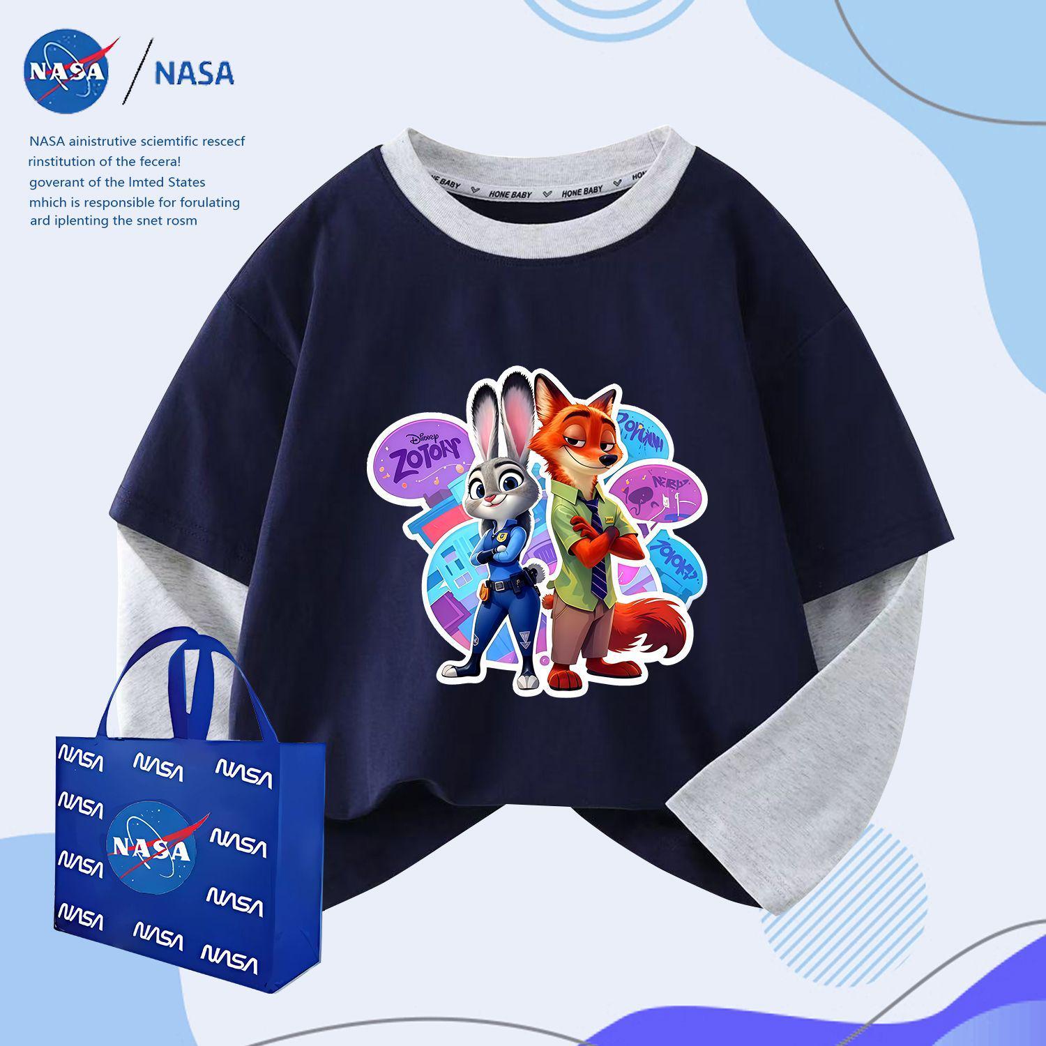 

NASA 2025 Kids Cute Rabbit Judy and Fox Nick Two-Piece Long Sleeve Top 170