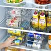 Refrigerator Beverage Holder Automatic Rolling Refrigerator Organizer Box 2-Layer Can Holder Dispenser Clear Stackable Can