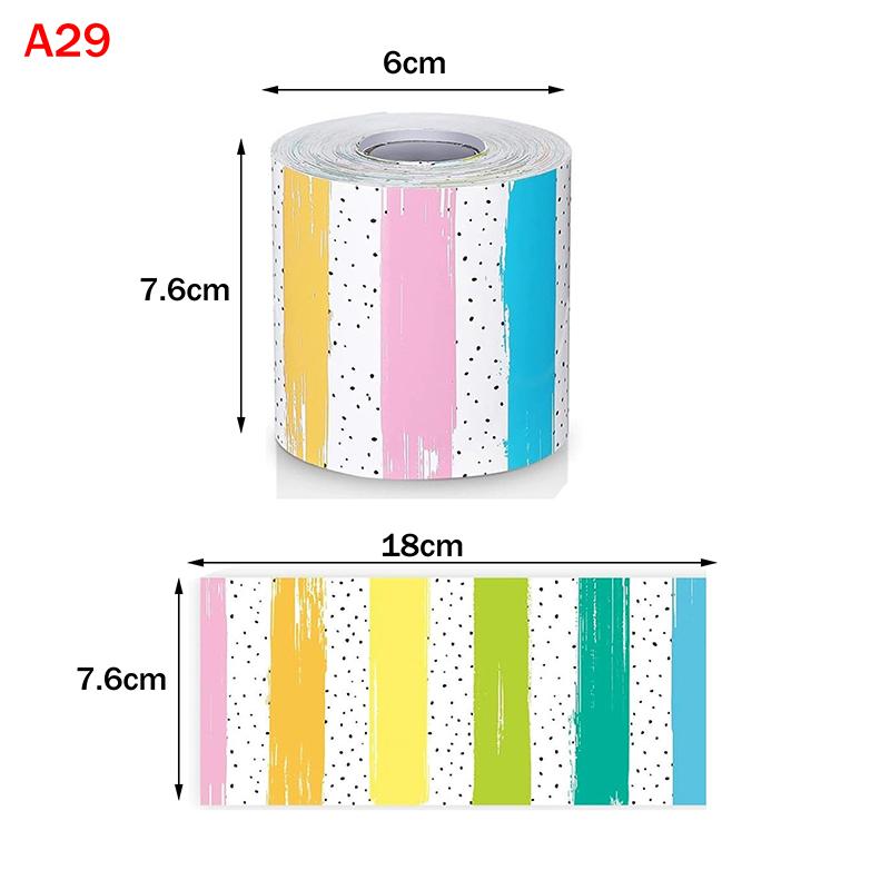 32 Colors 18M Self Adhesive Border Classroom Decors Border Trim Sticker Colorful Dot Trim Border Bulletin Board Border Trim