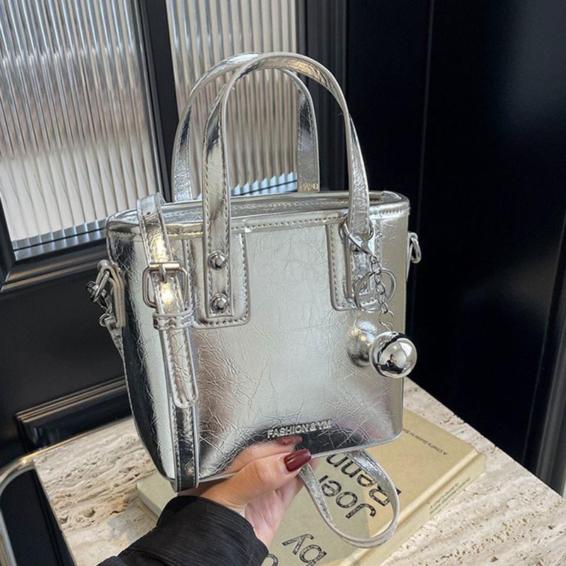 

Женские сумки, новинка 2024 года, сумка через плечо, летняя сумка-ведро, универсальная высококачественная женская сумка, популярная сумка серебряный